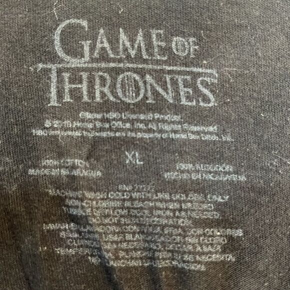 Game Of Thrones Men's XL Black Gold Short Sleeve T-Shirt - Picture 8 of 8